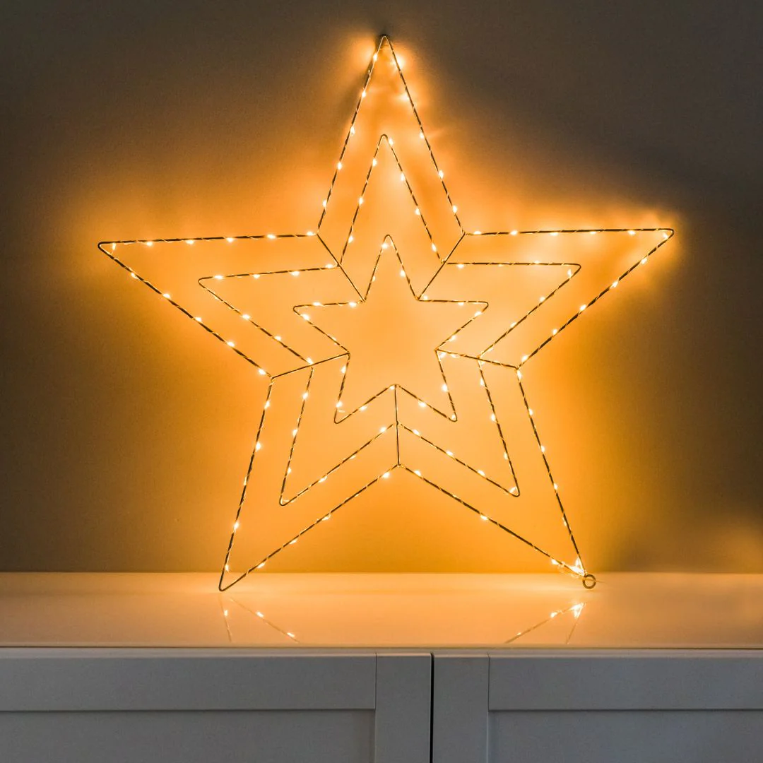 Metal Gold Star With Lights - Image 3